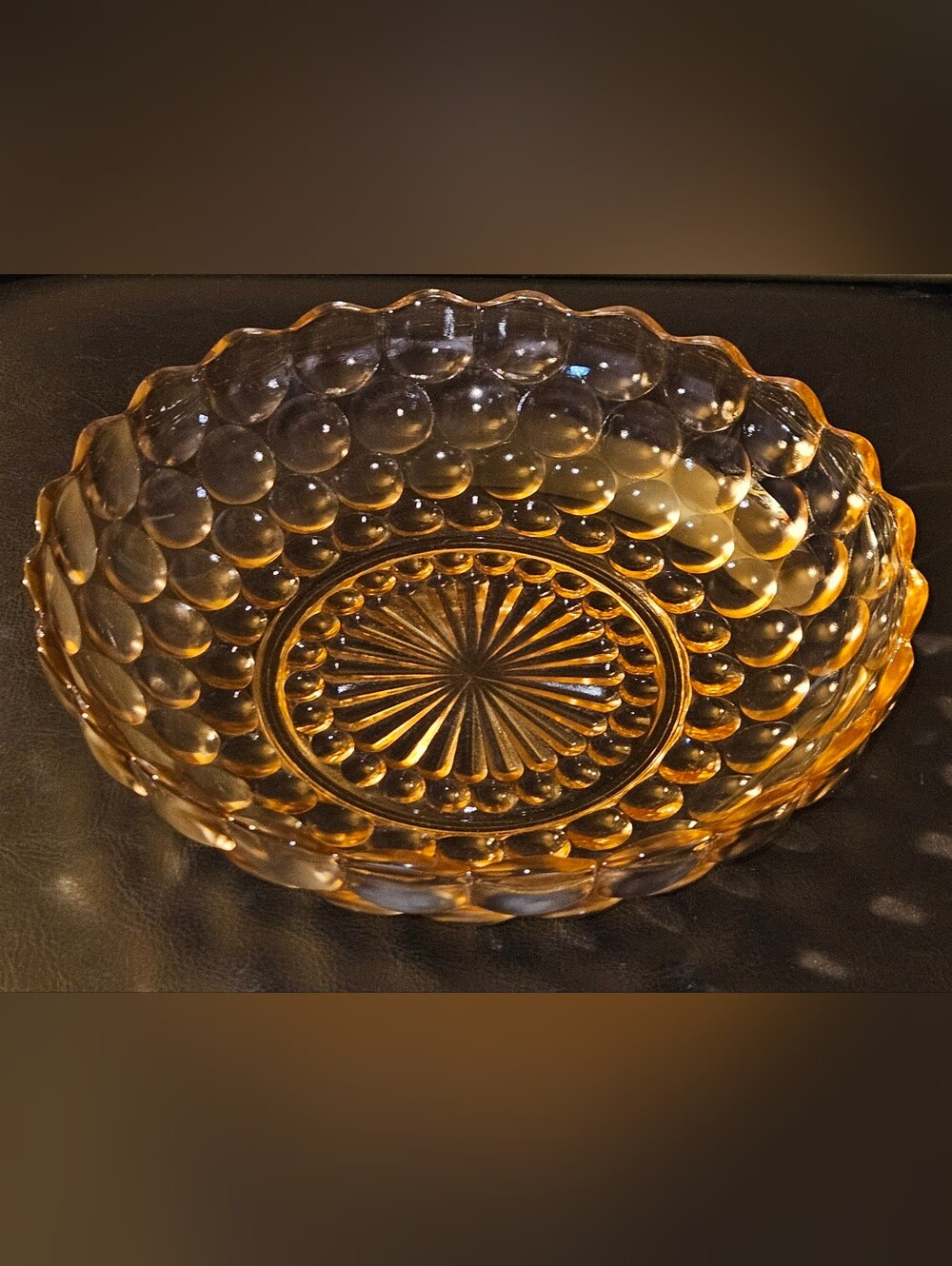 Anchor Hocking Pink Bubble Pressed Depression Glass Bowl
